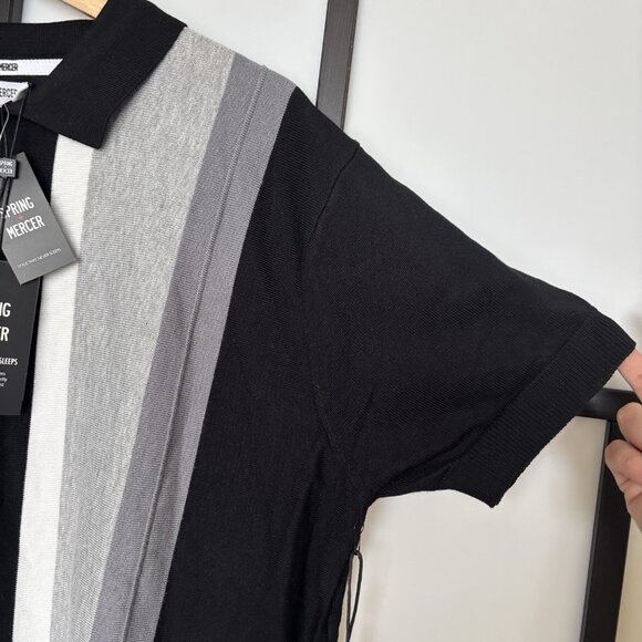 Spring & Mercer Men's Short Sleeve Polo Sweater Striped (FITS LIKE A XL) Preppy - Picture 9 of 13